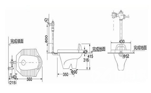 蹲式马桶结构图图片